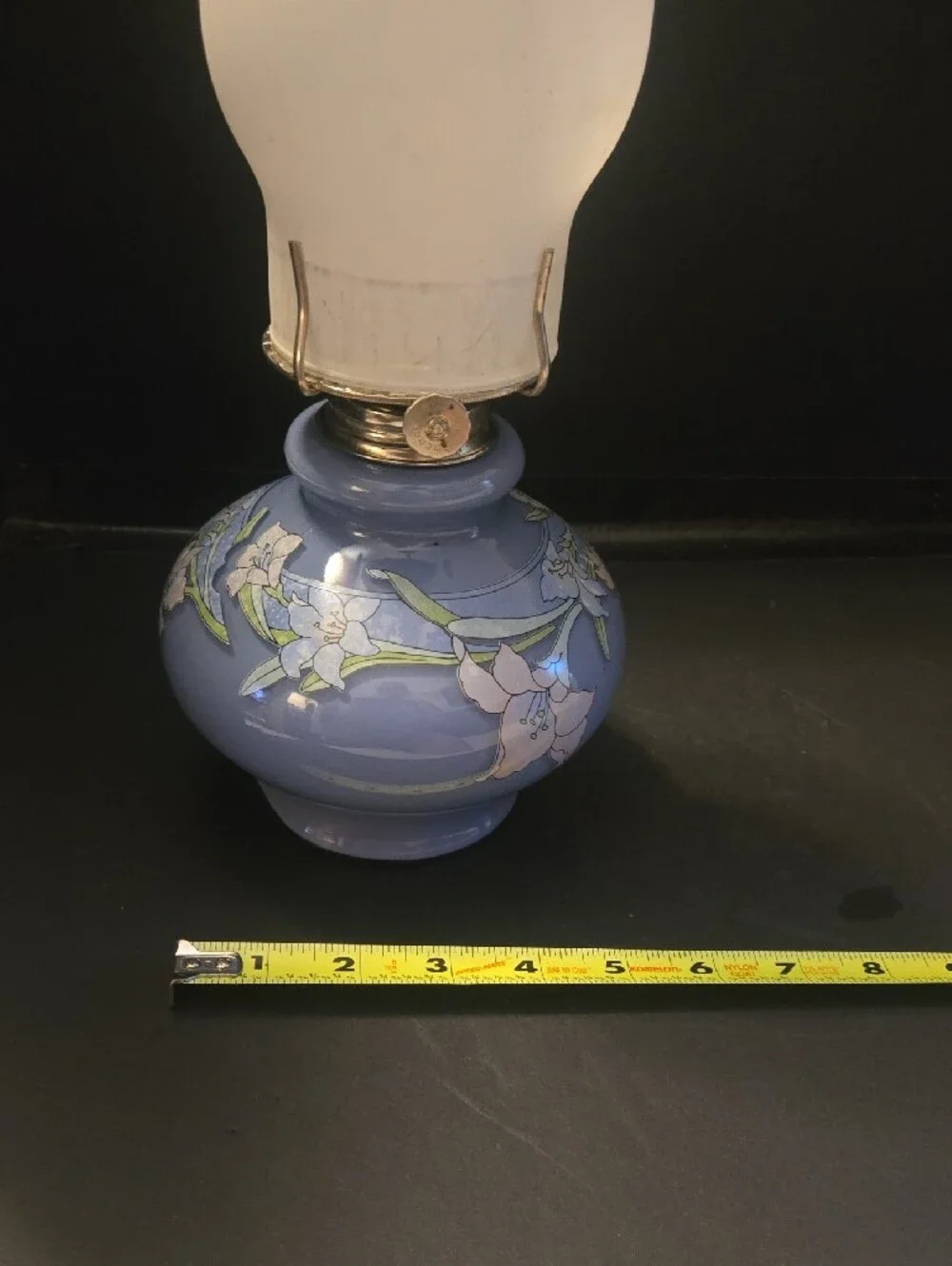 Kaadan Vintage  Blue Lily Floral Oil Lantern - Home Accents